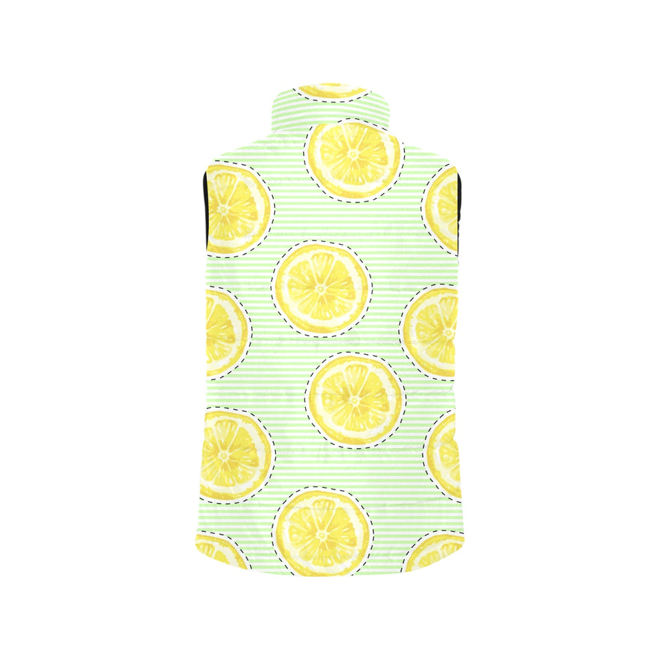 slice of lemon pattern Men's Padded Vest