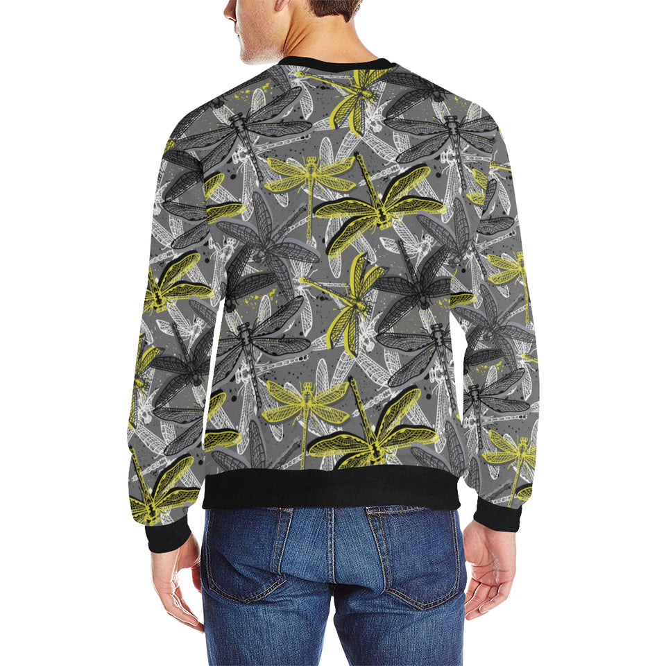 Hand drawn dragonfly pattern Men's Crew Neck Sweatshirt