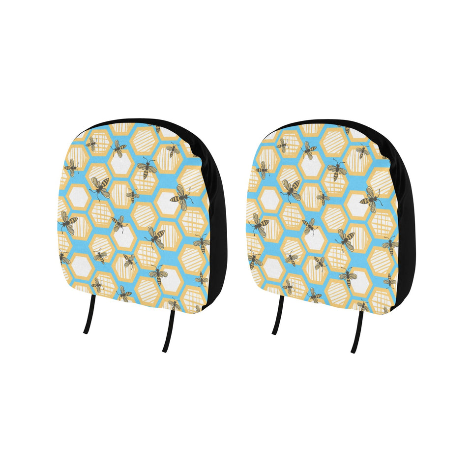 Bee honeycomb pattern Car Headrest Cover