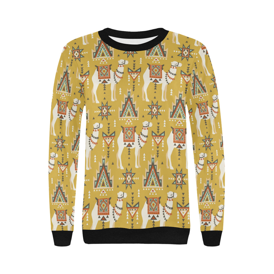Camels ethnic motif pattern Women's Crew Neck Sweatshirt