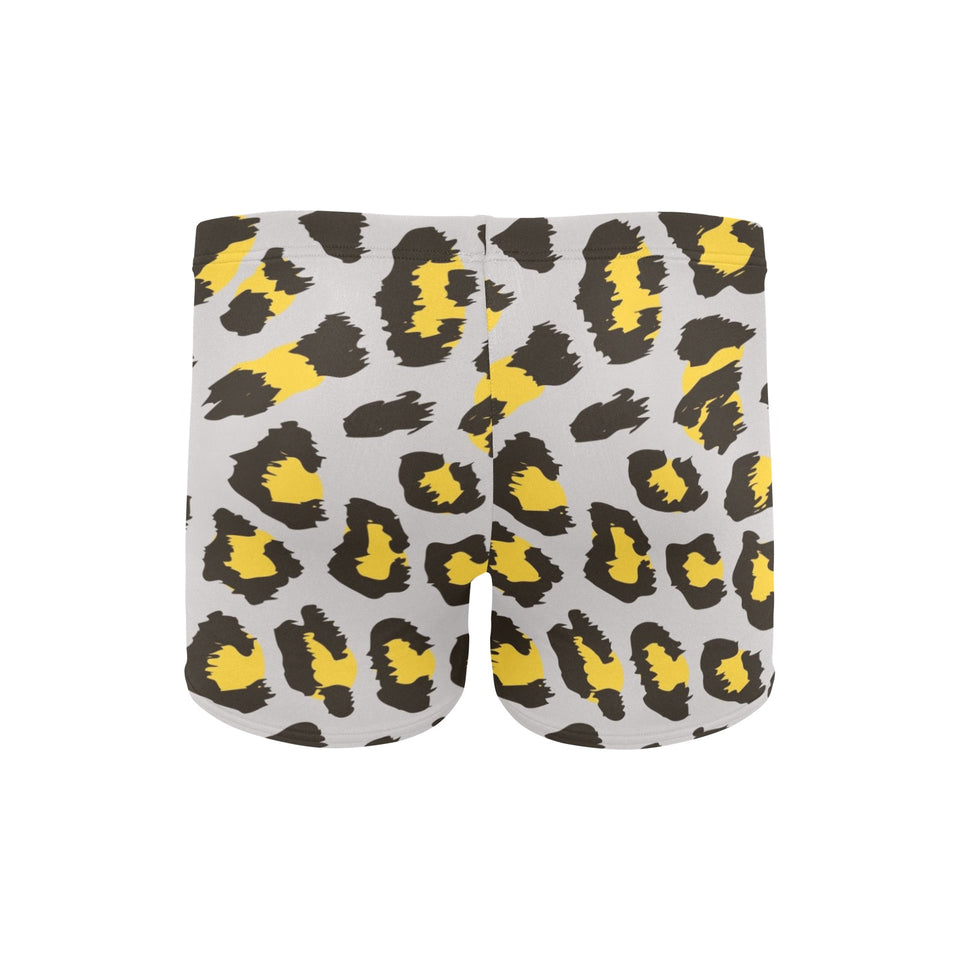 Gray Leopard print pattern Men's Swimming Trunks