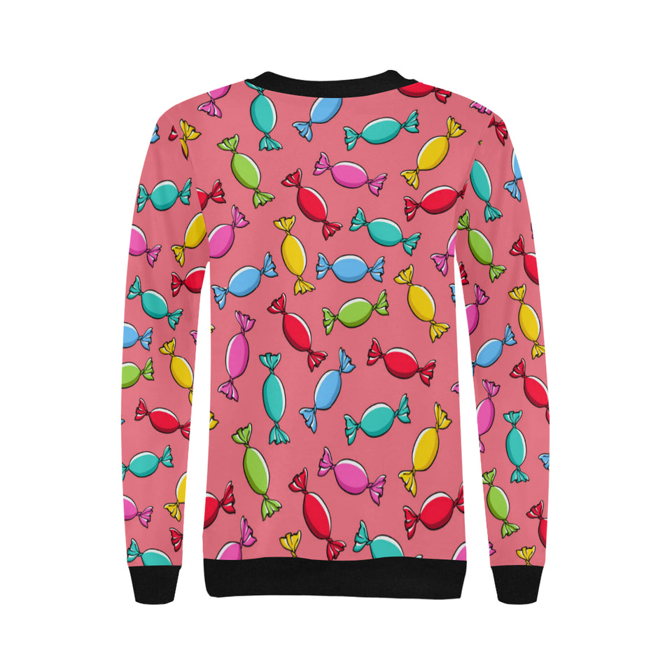 Colorful wrapped candy pattern Women's Crew Neck Sweatshirt