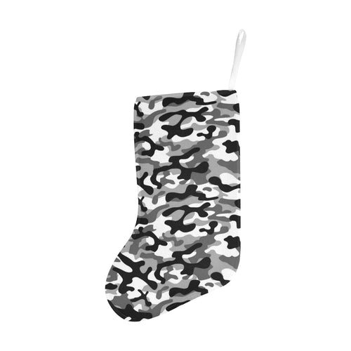 Black white camouflage pattern Christmas Stocking