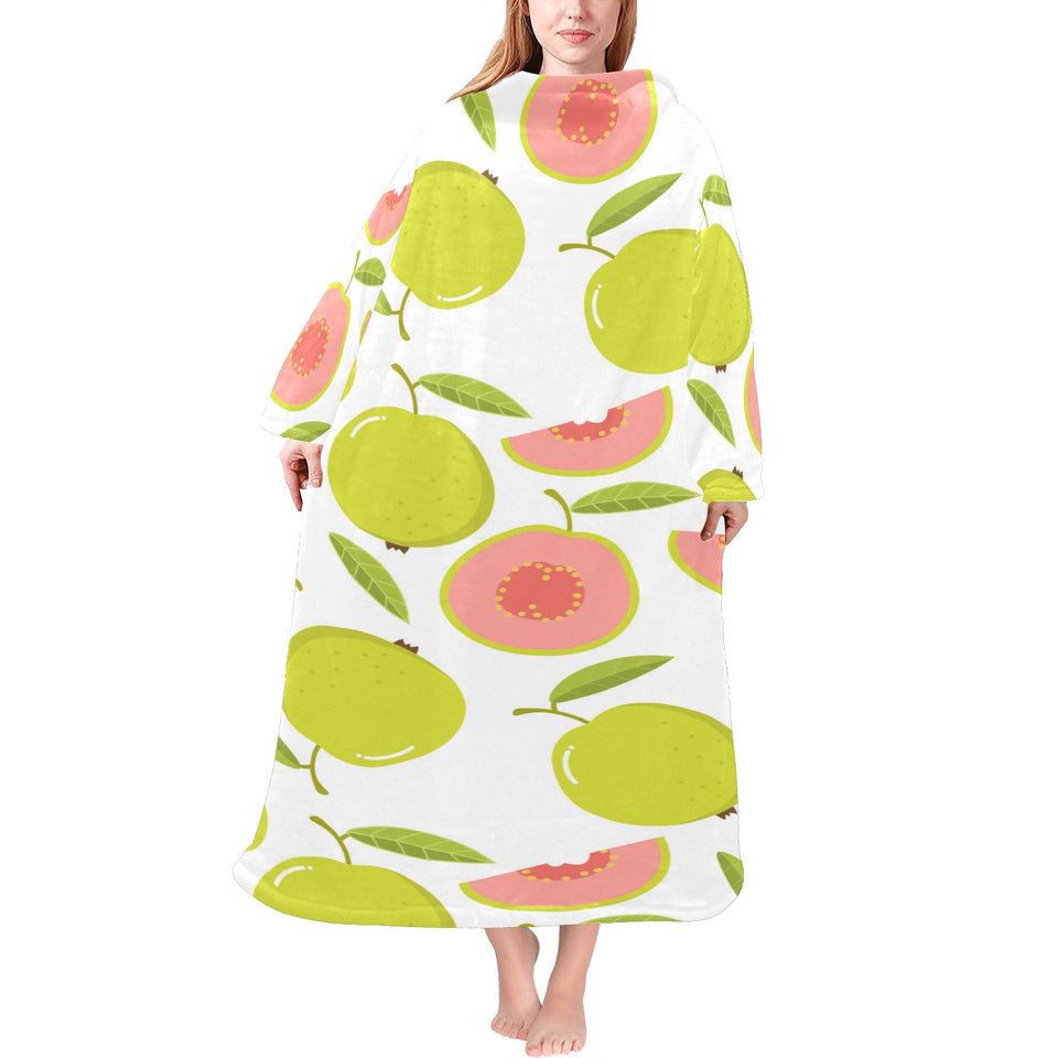 Guava pattern Blanket Robe with Sleeves