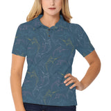 Swordfish Pattern Print Design 02 Women's All Over Print Polo Shirt