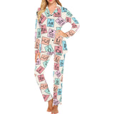 Chemistry Periodic Table Pattern Print Design 02 Women's Long Pajama Set