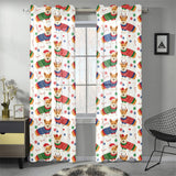 Corgi Christmas Pattern Gauze Curtain