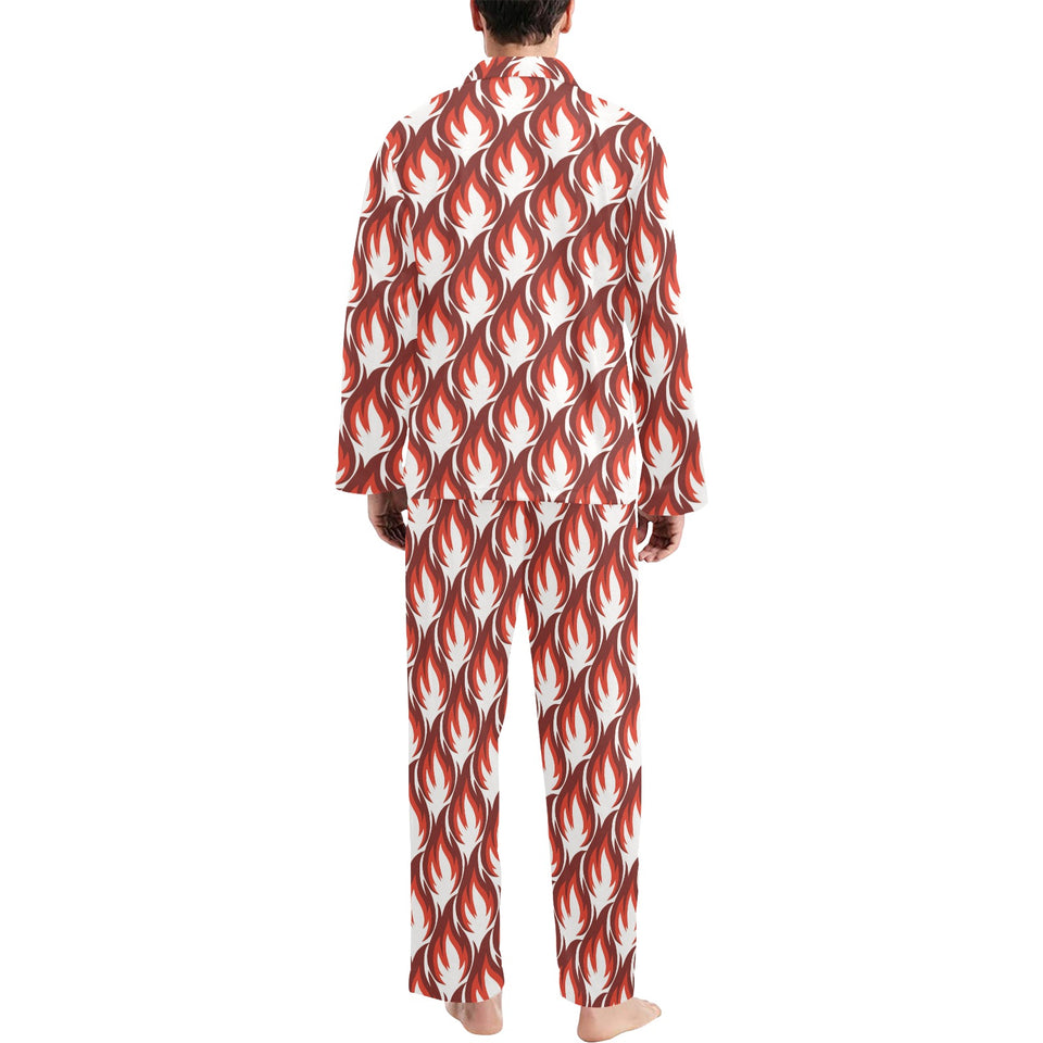 Fire flame symbol design pattern Men's Long Pajama Set