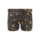 Gold peacock feather pattern Men's Swimming Trunks