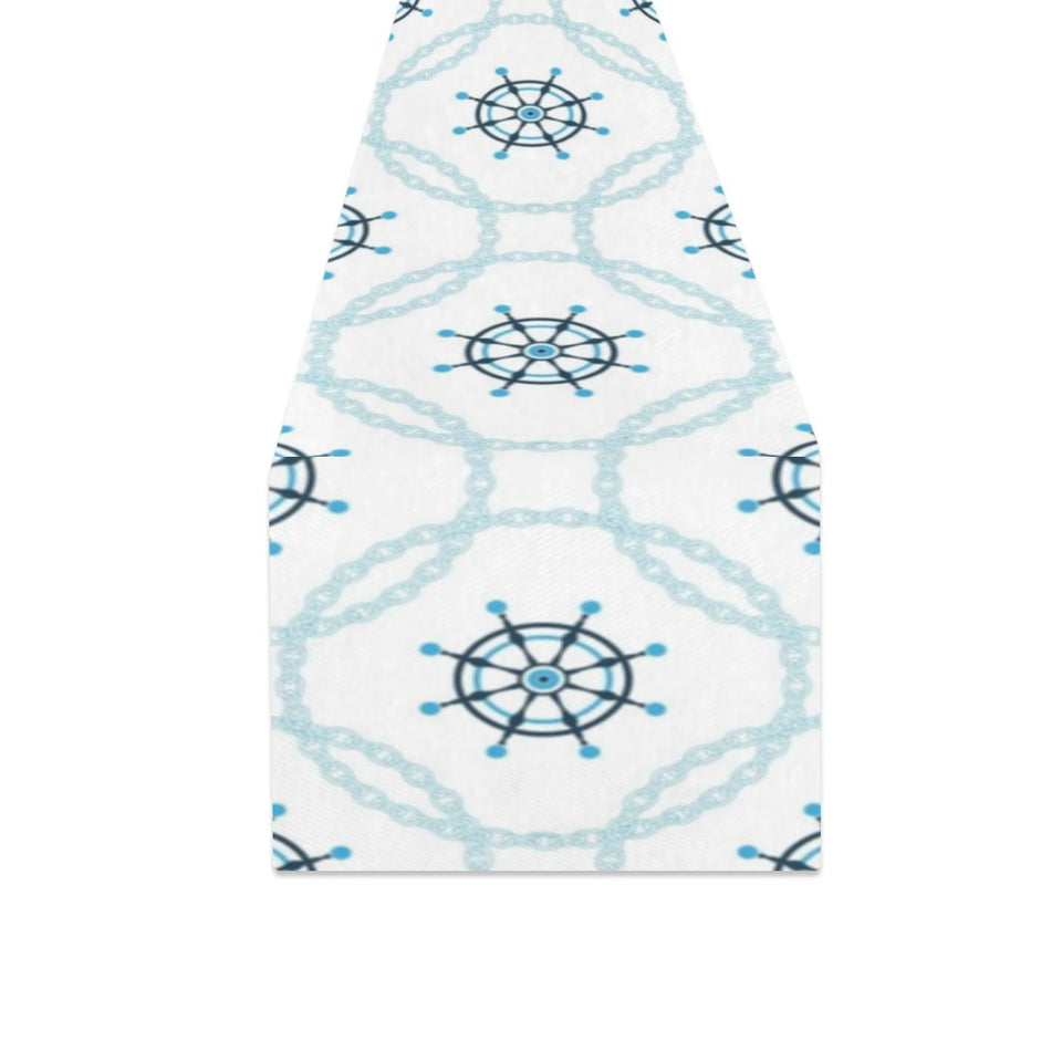 nautical steering wheel chain Table Runner