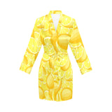 lemon pattern Women's Long Sleeve Belted Night Robe