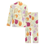 Onion garlic white red pattern Men's Long Pajama Set