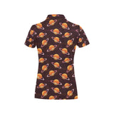 Hamburger Pattern Print Design 05 Women's All Over Print Polo Shirt