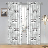 Cute raccoons leaves dot Gauze Curtain