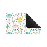 Cute elephants palm tree flower butterfly pattern Doormat