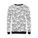 Cute french bulldog head pattern Women's Crew Neck Sweatshirt