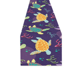 Colorful sea turtle pattern Table Runner