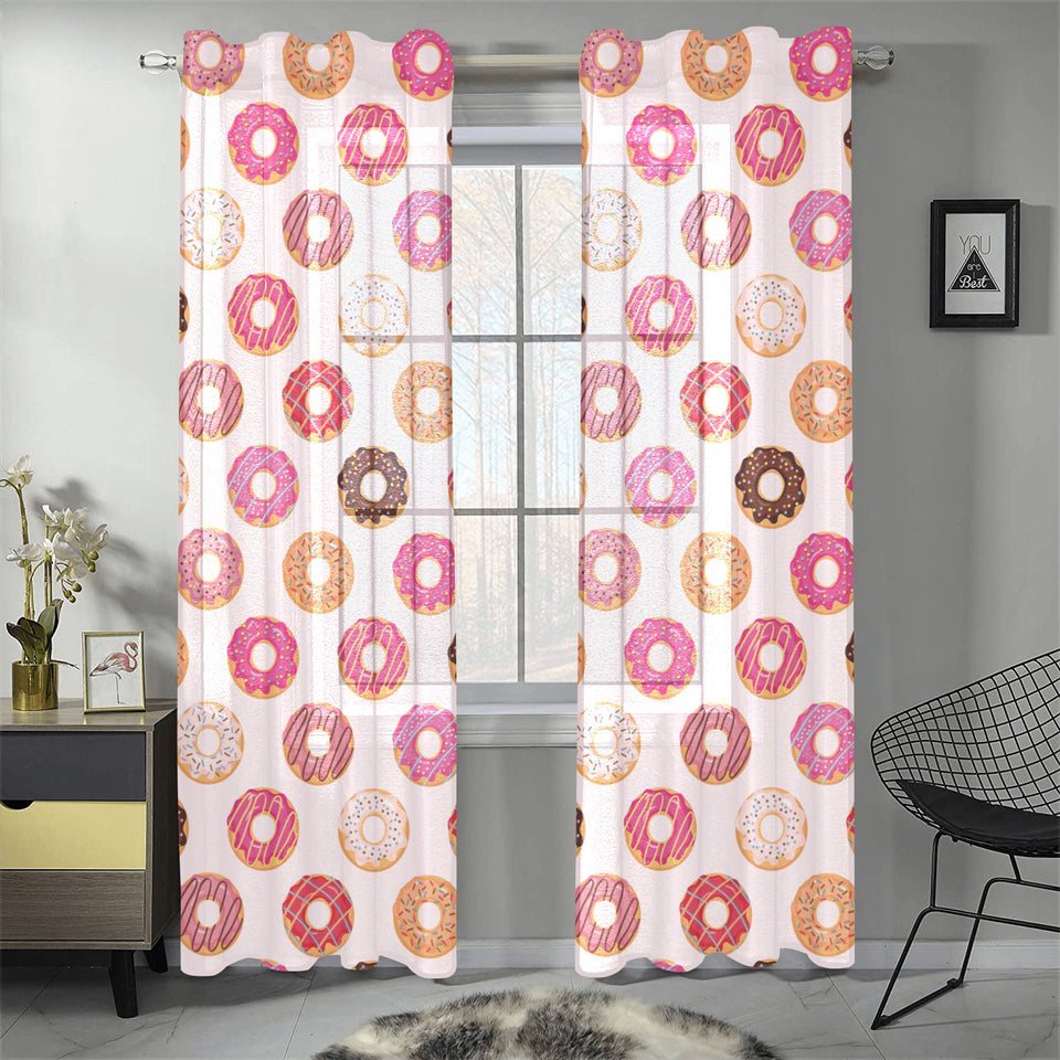 Colorful donut pattern Gauze Curtain