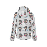 Cute ninja pattern Women's Padded Hooded Jacket