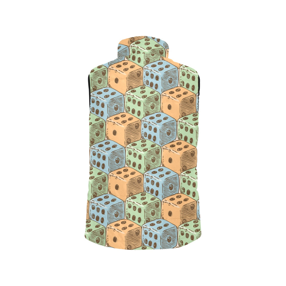 Dice Pattern Print Design 05 Men's Padded Vest