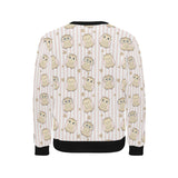 cute owl leaf Men's Crew Neck Sweatshirt