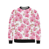 pink purple orchid pattern background Men's Crew Neck Sweatshirt