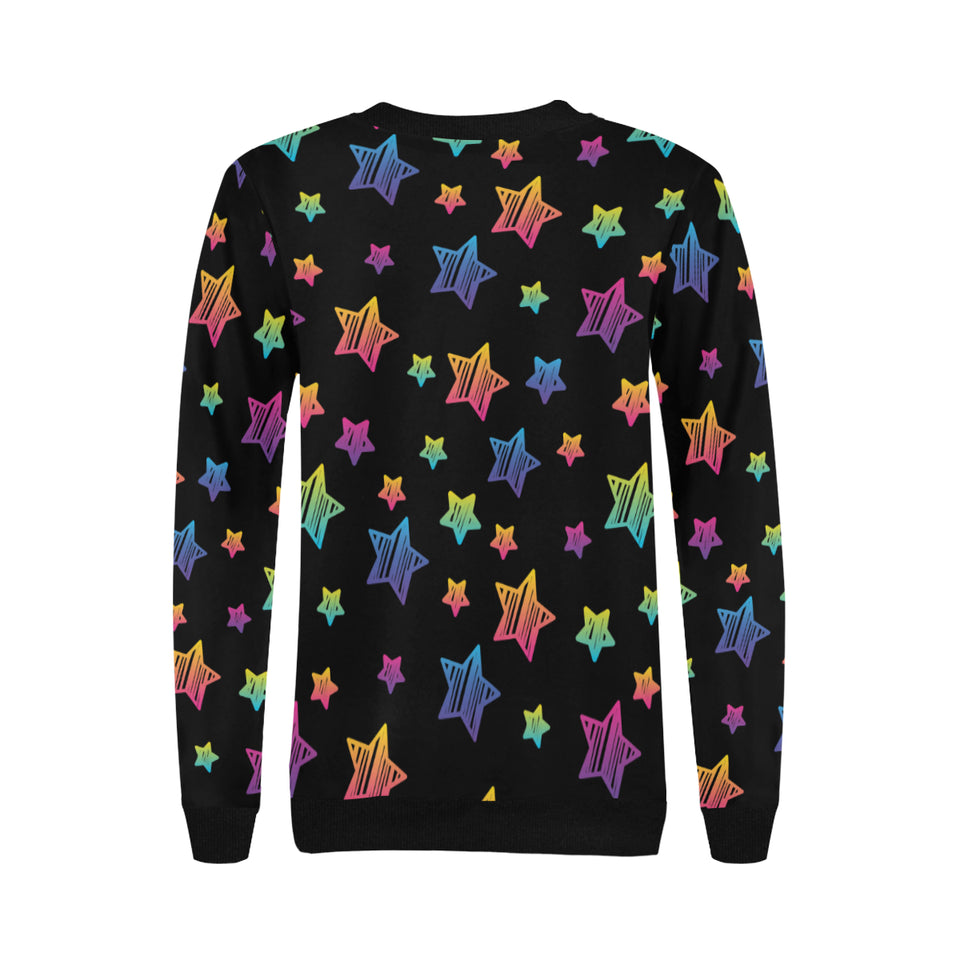 Colorful star pattern Women's Crew Neck Sweatshirt