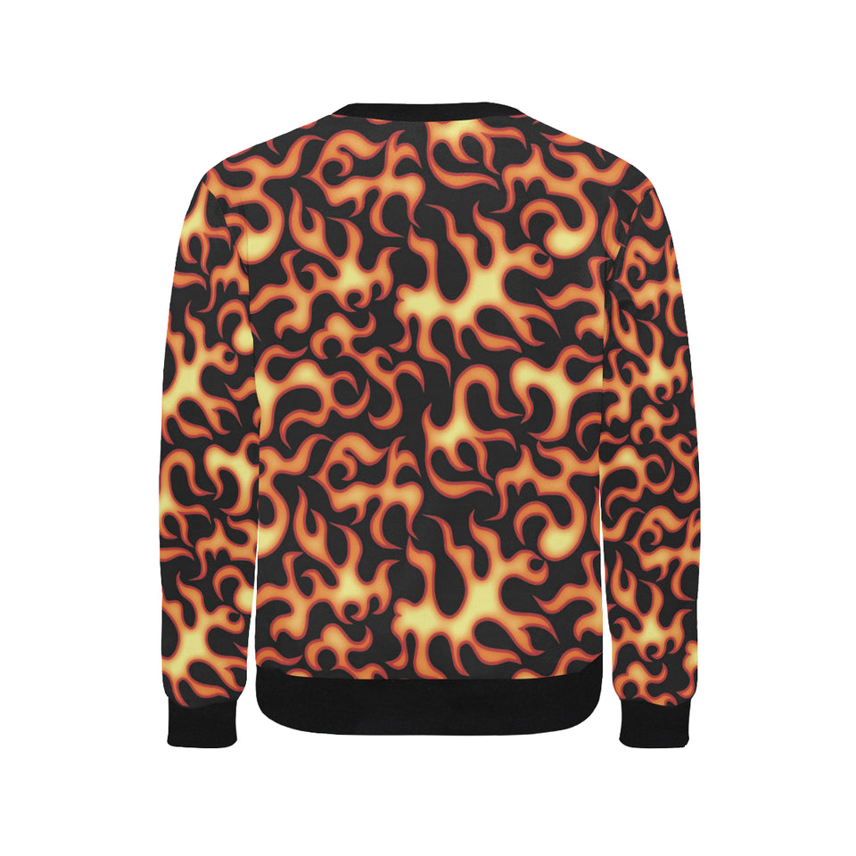 Fire flame dark pattern Men's Crew Neck Sweatshirt