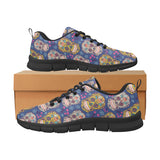 Sugar skull flower pattern Women's Sneaker Shoes