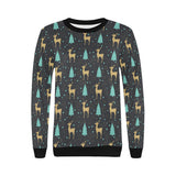 Deers star tree pattern Women's Crew Neck Sweatshirt