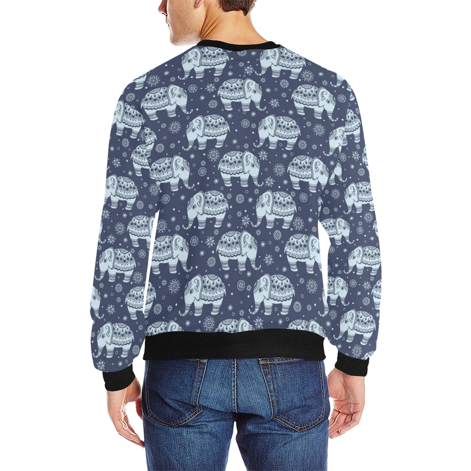 Elephant tribal design pattern Men's Crew Neck Sweatshirt