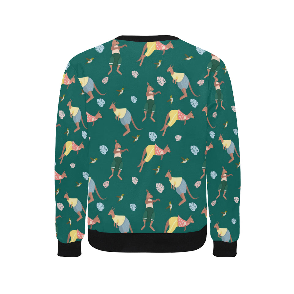 Kangaroo leaves pattern Men's Crew Neck Sweatshirt