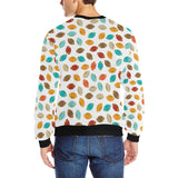 Colorful american football ball pattern Men's Crew Neck Sweatshirt