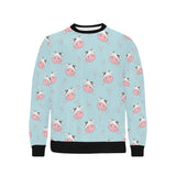 Cute cow flower pattern Men's Crew Neck Sweatshirt