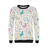 Colorful unicorn pattern Women's Crew Neck Sweatshirt