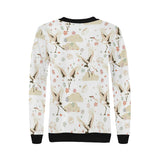 Beautiful Japanese cranes pattern Women's Crew Neck Sweatshirt