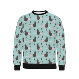 poodle dog green background Men's Crew Neck Sweatshirt