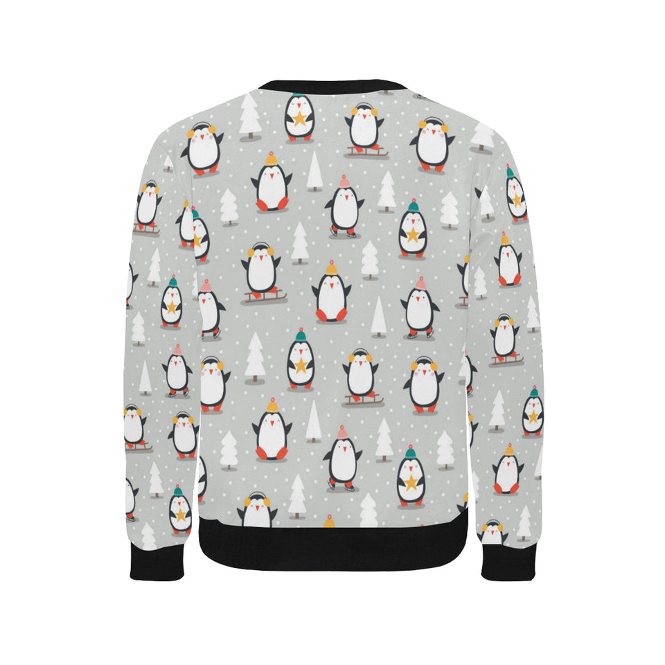 Cute Penguin christmas pattern Men's Crew Neck Sweatshirt