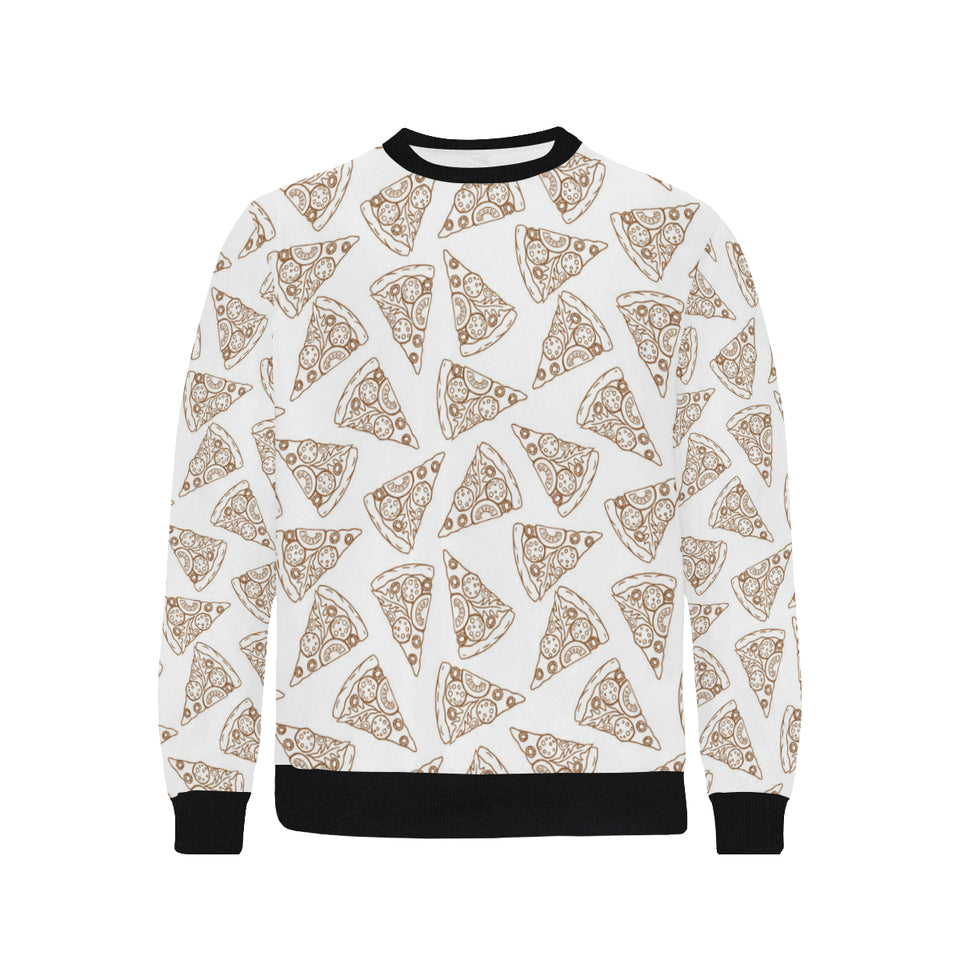 Hand drawn pizza pattern Men's Crew Neck Sweatshirt