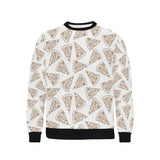 Hand drawn pizza pattern Men's Crew Neck Sweatshirt
