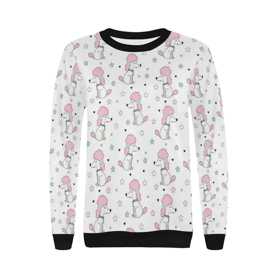 Cute poodle dog star pattern Women's Crew Neck Sweatshirt