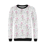 Cute poodle dog star pattern Women's Crew Neck Sweatshirt