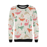 Cute whale pattern Women's Crew Neck Sweatshirt