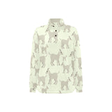 Little young goat pattern Women's Long Sleeve Polo Shirt