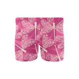 Beautiful dragonfly pink background Men's Swimming Trunks