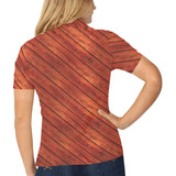 Wood Printed Pattern Print Design 03 Women's All Over Print Polo Shirt