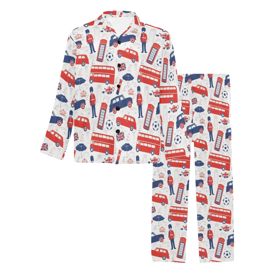 British Pattern Print Design 03 Men's Long Pajama Set