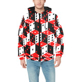 Dice Pattern Print Design 02 Men's Padded Hooded Jacket