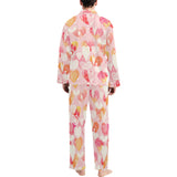 Hand drawn heart design pattern Men's Long Pajama Set