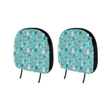 Christmas cute siberian husky puppie pattern Car Headrest Cover